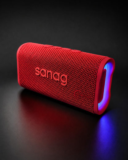 Bocina Portátil Sanag M15 Roja Bluetooth 5.4 con Luces RGB, 10W y Resistente al Agua