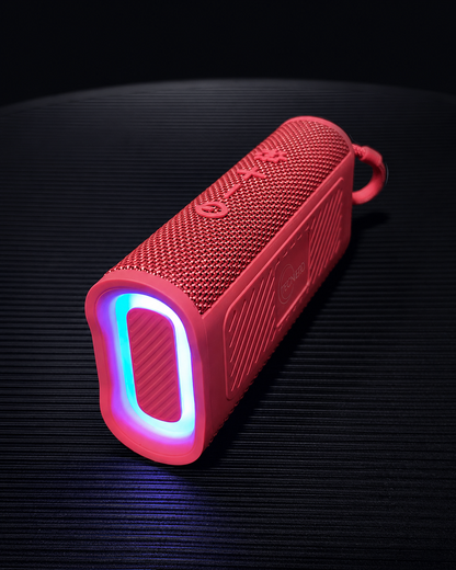 Bocina Portátil Sanag M15 Roja Bluetooth 5.4 con Luces RGB, 10W y Resistente al Agua