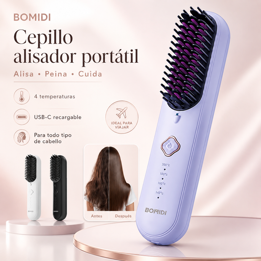 Cepillo Alisador Inalámbrico Alaciador Bomidi HB2 USB-C 4000mAh con 4 Temperaturas