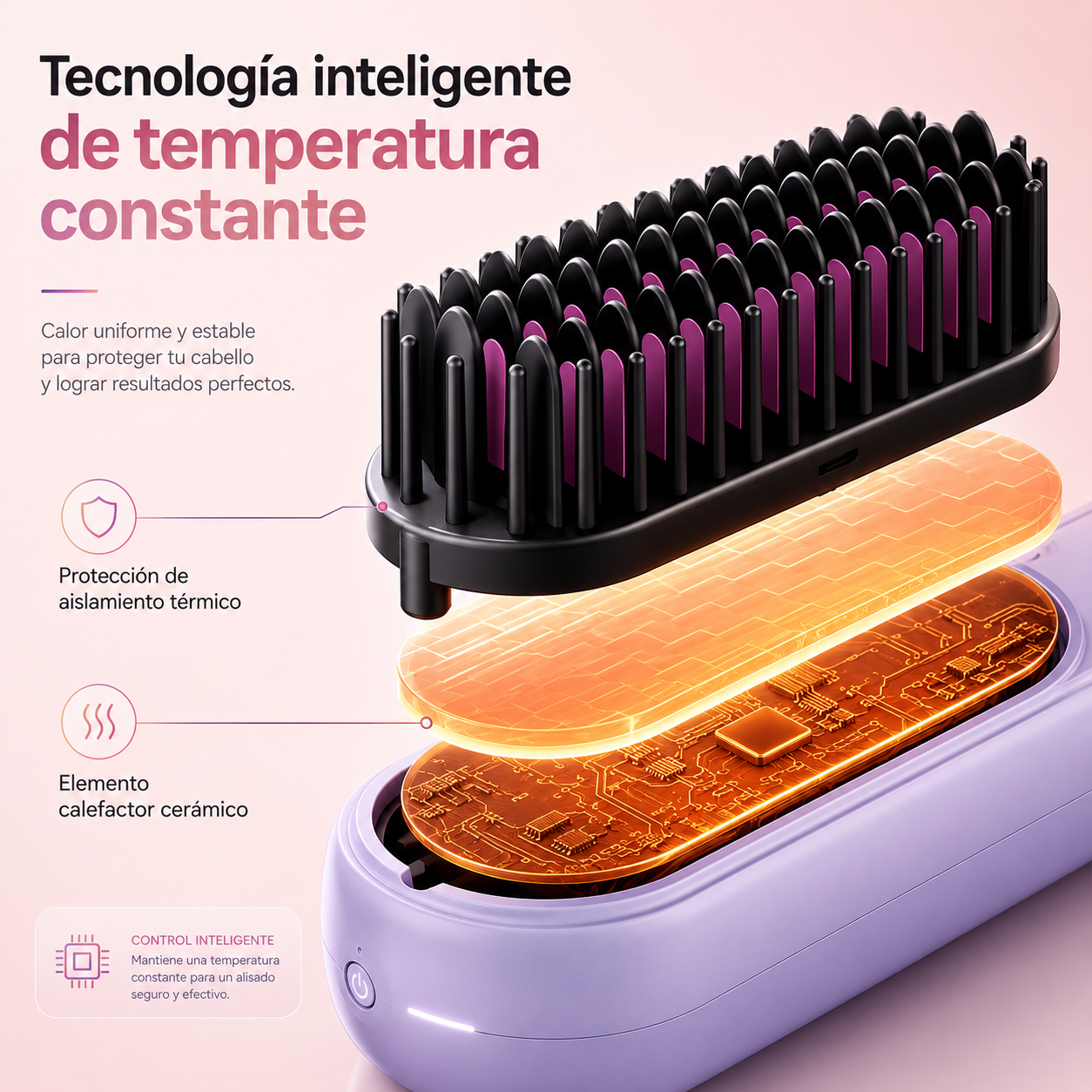 Cepillo Alisador Inalámbrico Alaciador Bomidi HB2 USB-C 4000mAh con 4 Temperaturas