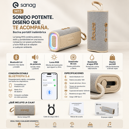 AUDIFONOS G-TIDE H21 (PLATA) + SMARWATCH HONOR CHOICE 2 EPIC AMOLED + BOCINA SANAG M15 (BEIGE)