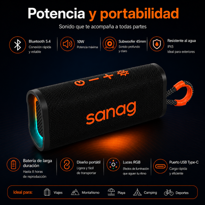 SMARTWACTH G-TIDE R6 PRO (NEGRO) + AUDIFONOS G-TIDE EG22 + BOCINA SANAG M15 (NEGRA)