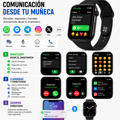 Smartwatch Microwear S11 + Audífonos G‑Tide OWS8