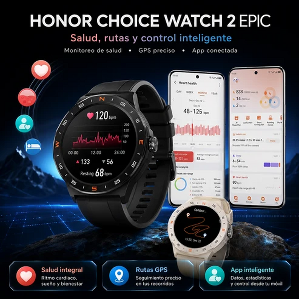 AUDIFONOS G-TIDE FUTURE LOOP + SMARWATCH HONOR CHOICE 2 EPIC AMOLED