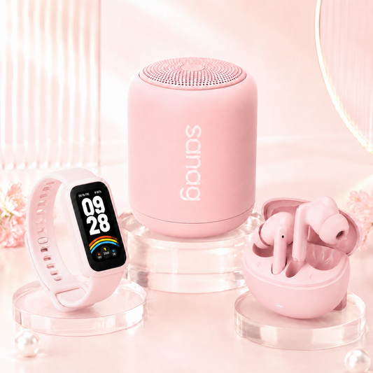 Combo Smartband Xiaomi Redmi 9 Active Rosa + Audífonos G-Tide L42 + Bocina Sanag X6S Bluetooth