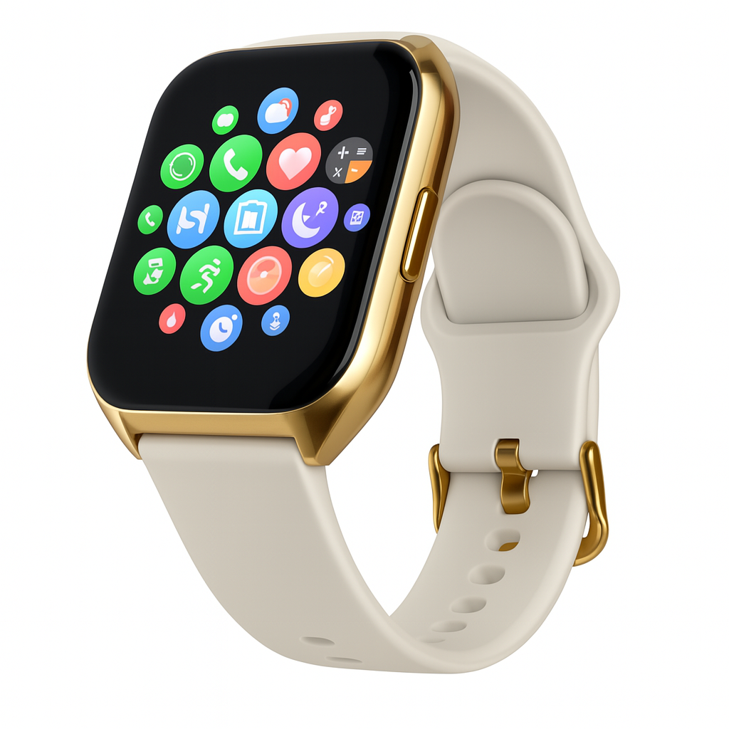 Smartwatch Filwans GTS Mini Pantalla 1.85 Pulgadas 78 Modos Deportivos Llamadas Bluetooth IP68 batería 250mAh, Dorada