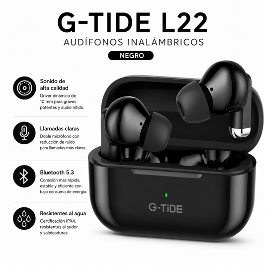 AUDIFONOS G-TIDE L22 (NEGRO) + SMARWATCH HONOR CHOICE 2 EPIC AMOLED + BOCINA G-TIDE SV30 (NEGRA)