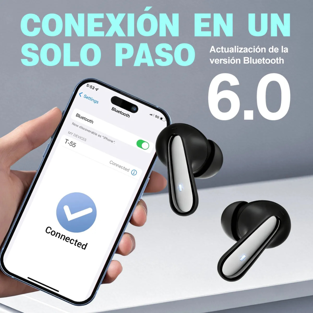 HH More T55 Pro & Mini. Dos en uno. TWS Inalámbricos Bluetooth con Control Táctil