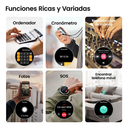Reloj Smartwatch Inteligente Filwans GTR Lite 1.53" Hombre Mujer Bluetooth Llamadas IP68 Deportivo Impermeable Por Bluetooth Smart Watch Negro