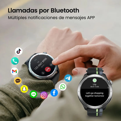 Reloj Smartwatch Inteligente Filwans GTR Lite 1.53" Hombre Mujer Bluetooth Llamadas IP68 Deportivo Impermeable Por Bluetooth Smart Watch Negro