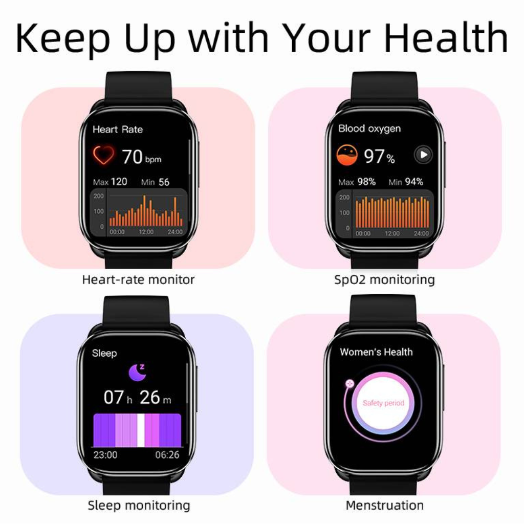 Smartband Watch Responde llamadas GS QCY, pantalla 2.02 pulgadas. Batería 10 días, notifica apps. OPEN BOX
