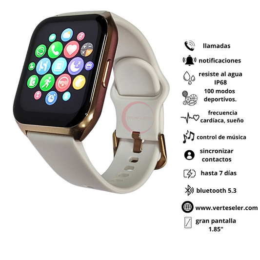 Smartwatch Filwans GTS Mini Pantalla 1.85 Pulgadas 78 Modos Deportivos Llamadas Bluetooth IP68 Bateria 250mAh,OPEN BOX