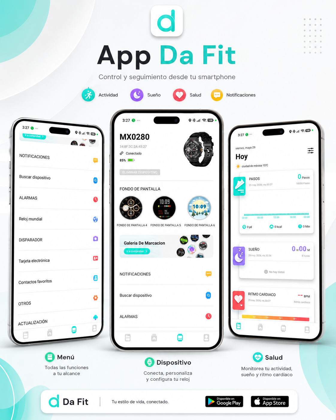 Smartwatch Bluetooth IP68 con Llamadas, Pantalla Táctil y Batería 5-7 Días