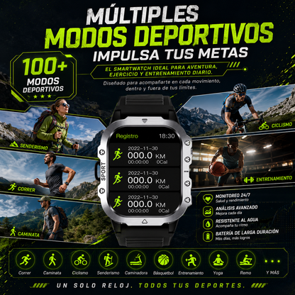 Smartwatch Deportivo HD con Llamadas Bluetooth, Linterna LED y Monitoreo de Actividad