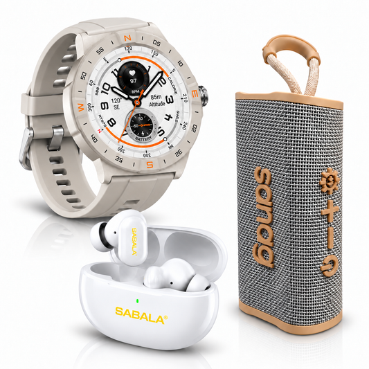 SMARWATCH HONOR CHOICE 2 EPIC AMOLED + AUDIFONOS SABALA ST-765 (BLANCO) + BOCINA SANAG M15 (BEIGE)