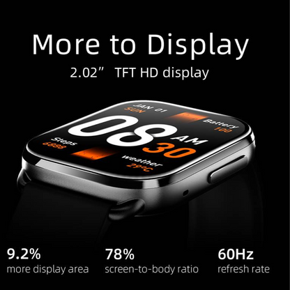Smartband Watch Responde llamadas GS QCY, pantalla 2.02 pulgadas. Batería 10 días, notifica apps. OPEN BOX