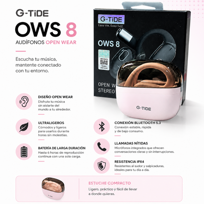 SMARTWATCH XIAOMI REDMI WATCH 6 ACTIVE (ORANGE) +BOCINA SANAG X6S (ROSA) + AUDIFONOS G-TIDE OWS8 (ROSA)
