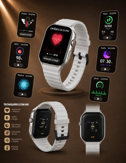 Smartwatch Futurem FM15 con Llamadas Bluetooth, Juegos, Monitoreo de Salud y Pantalla HD