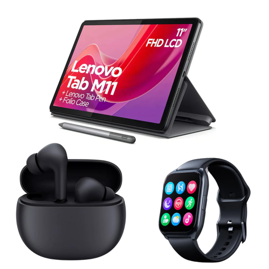 Tablet Lenovo Tab M11 11″ 4GB RAM/128GB ROM ( ENTRADA SIM)+ Smartwatch Filwans Mini (azul) + Audífonos BUDS 4 ACTIVE