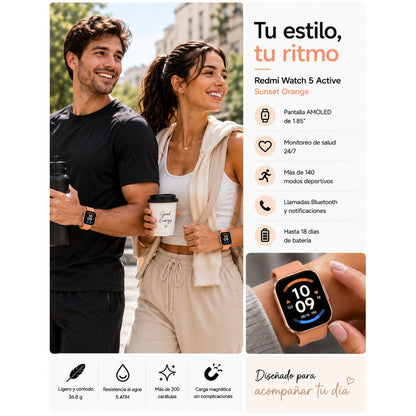 SMARTWATCH XIAOMI REDMI WATCH 6 ACTIVE (ORANGE) +BOCINA SANAG X6S (ROSA) + AUDIFONOS G-TIDE OWS8 (ROSA)