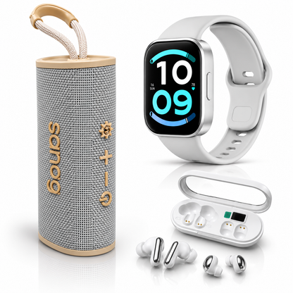 SMARTWATCH XIAOMI REDMI WATCH 6 ACTIVE (PLATA) + BOCINA SANAG M15 (BEIGE) + AUDIFONOS HH MORE T-55 (PLATA)